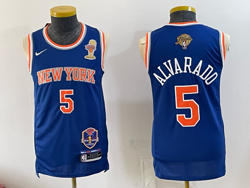 Men New York Knicks #5 Alvarado blue 2026 Nike NBA jersey 07230025->new york knicks->NBA Jersey